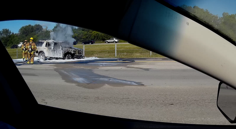 Illustration for article titled Dashcam Car Fire Remnants